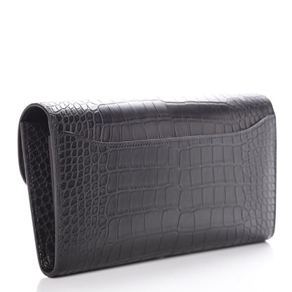 Hermes Matte Alligator Lizard Constance Wallet Black Ombre 3 of 10