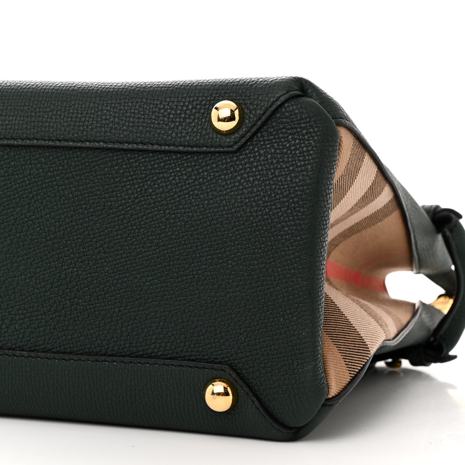Burberry Derby Calfskin House Check Medium Banner Tote Dark Bottle Green 11 of 13