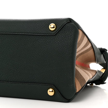 Burberry Derby Calfskin House Check Medium Banner Tote Dark Bottle Green 11 of 13