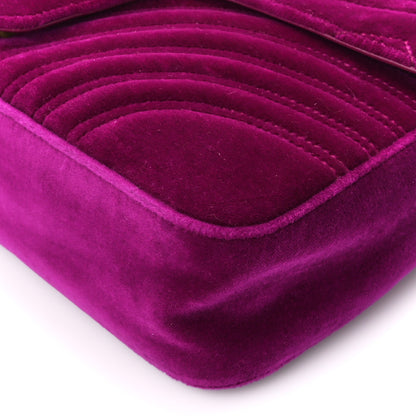Gucci Velvet Matelasse Medium GG Marmont Shoulder Bag Fuchsia Violet Cyclamen 11 of 11