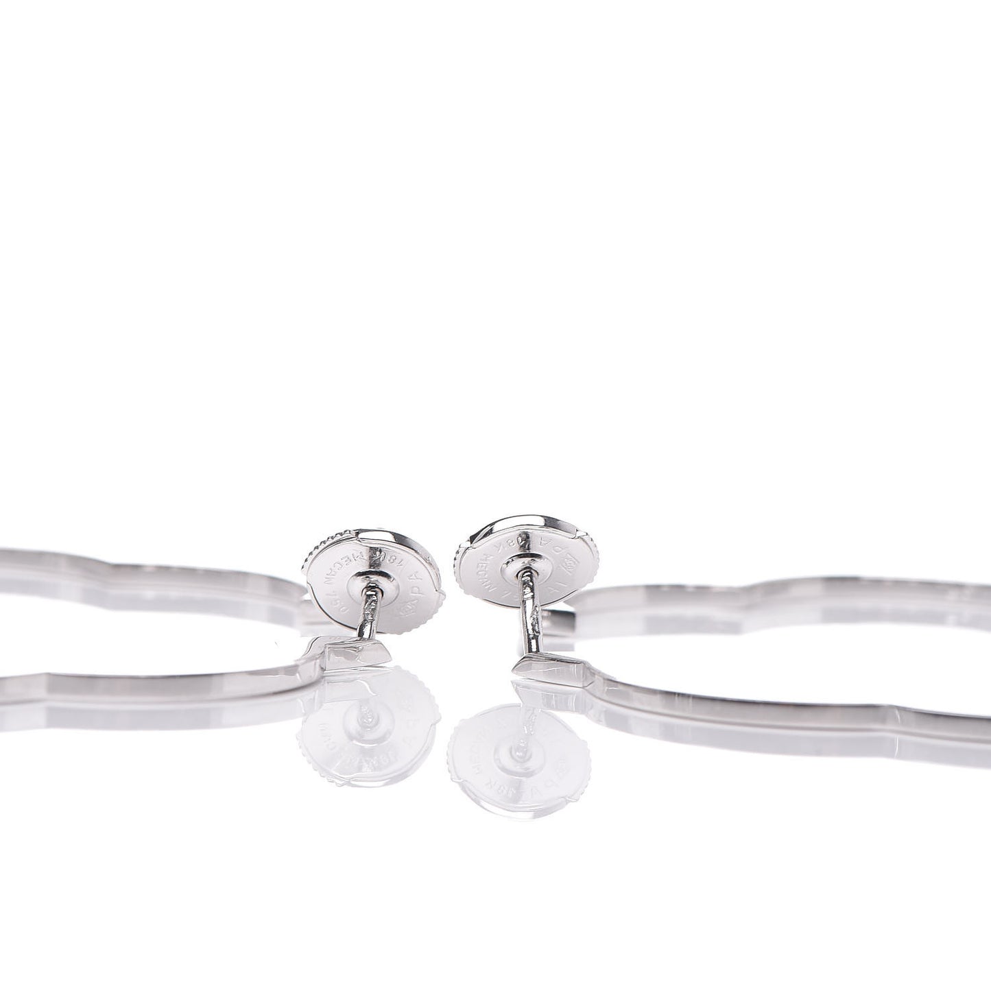 18K White Gold Large Profil de Camelia Hoop Earrings