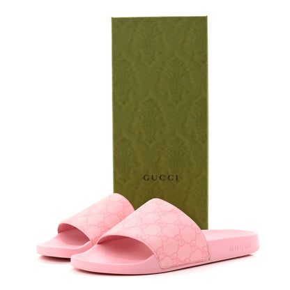 Gucci GG Supreme Monogram Slide Sandals 38 Cotton Candy Dark Cotton Candy 9 of 9