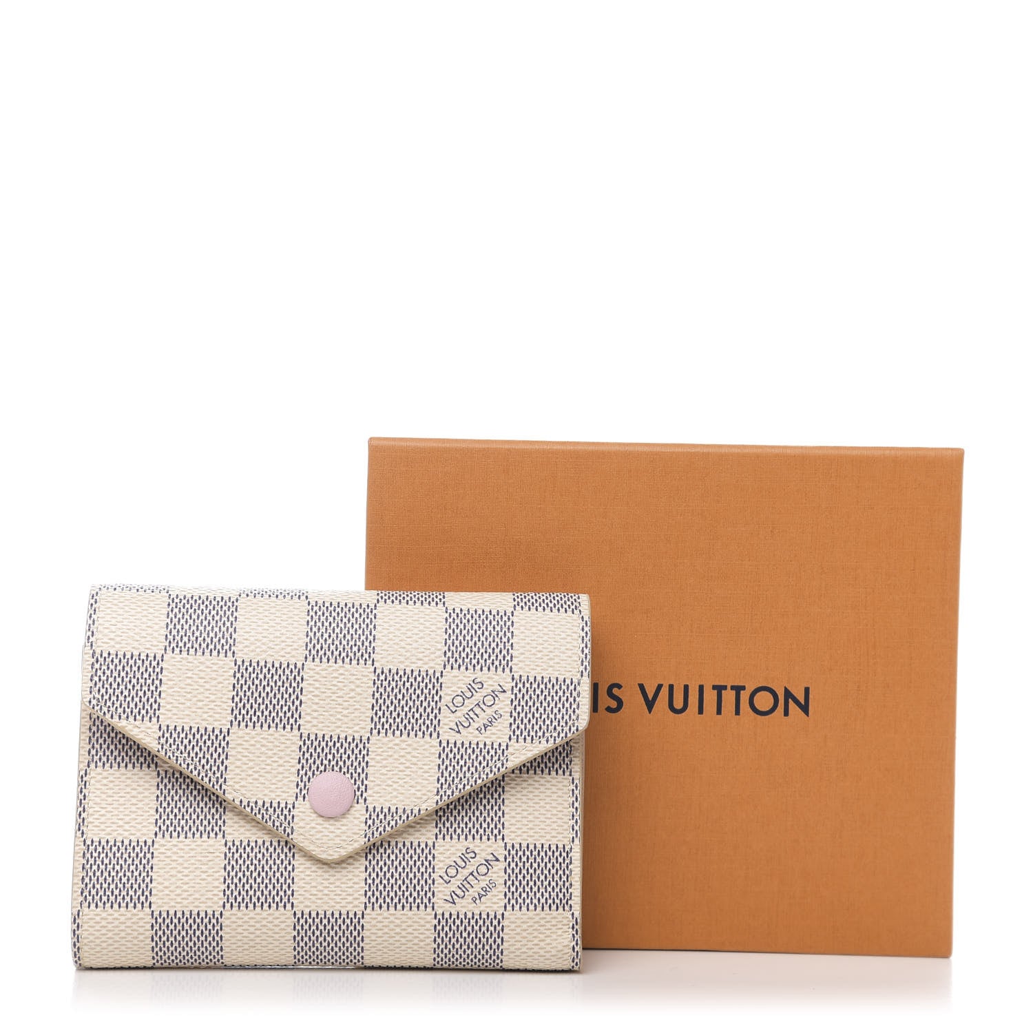 Louis Vuitton Damier Azur Victorine Wallet Rose Ballerine 7 of 7