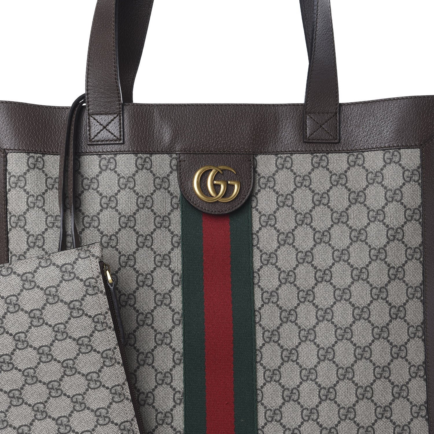 Gucci GG Supreme Monogram Web Large Ophidia Vertical Shopping Tote Brown 8 of 10