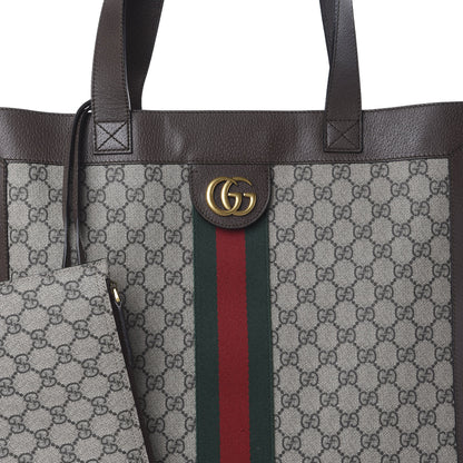 Gucci GG Supreme Monogram Web Large Ophidia Vertical Shopping Tote Brown 8 of 10