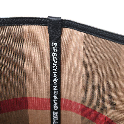 Burberry Coated Canvas Mega Check Medium Doodle Tote Black 8 of 10