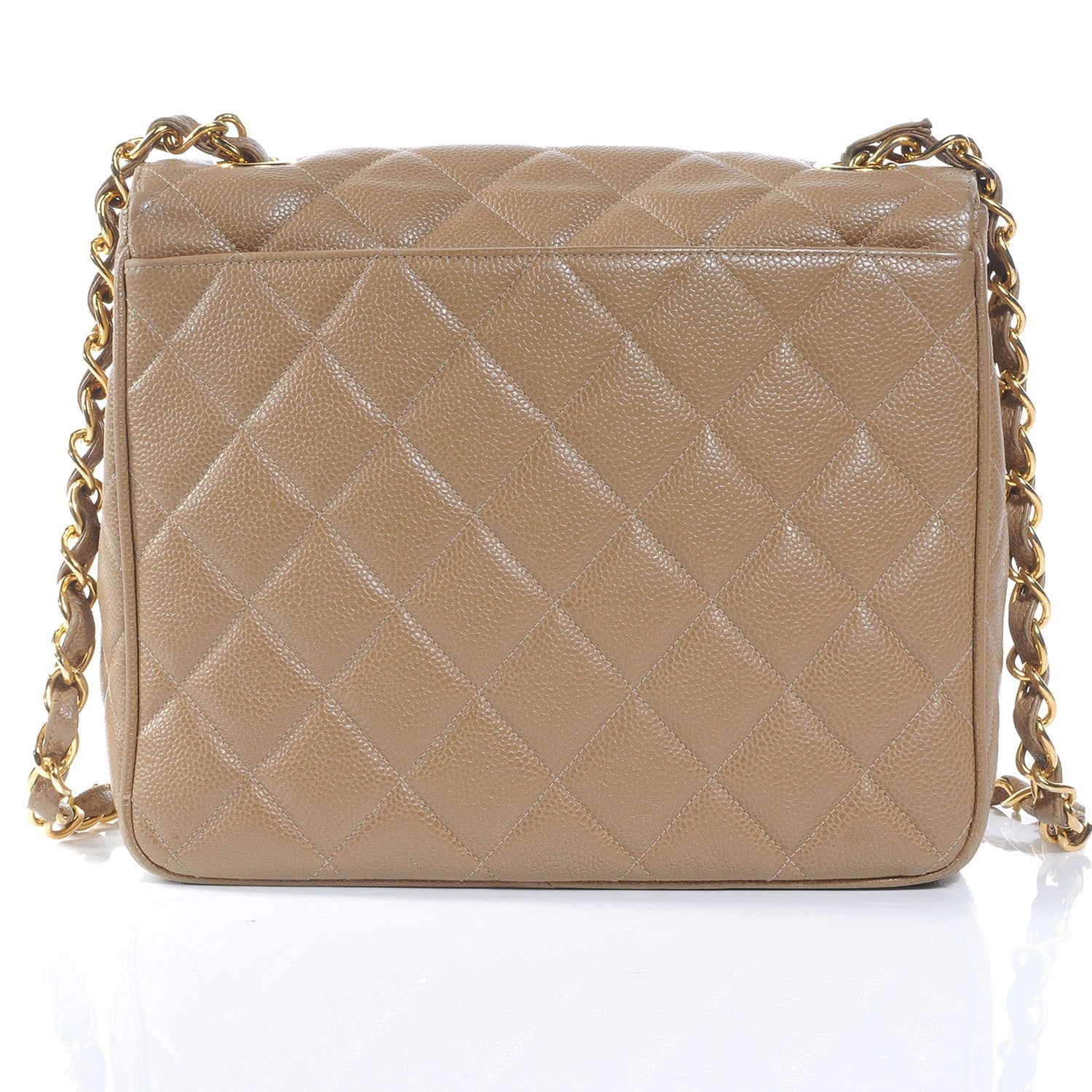 Chanel Caviar Quilted Shoulder Bag Dark Beige 3 of 10