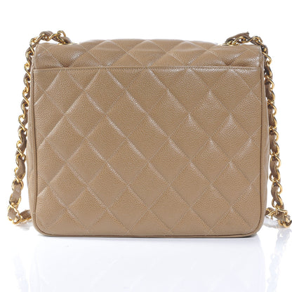 Chanel Caviar Quilted Shoulder Bag Dark Beige 3 of 10