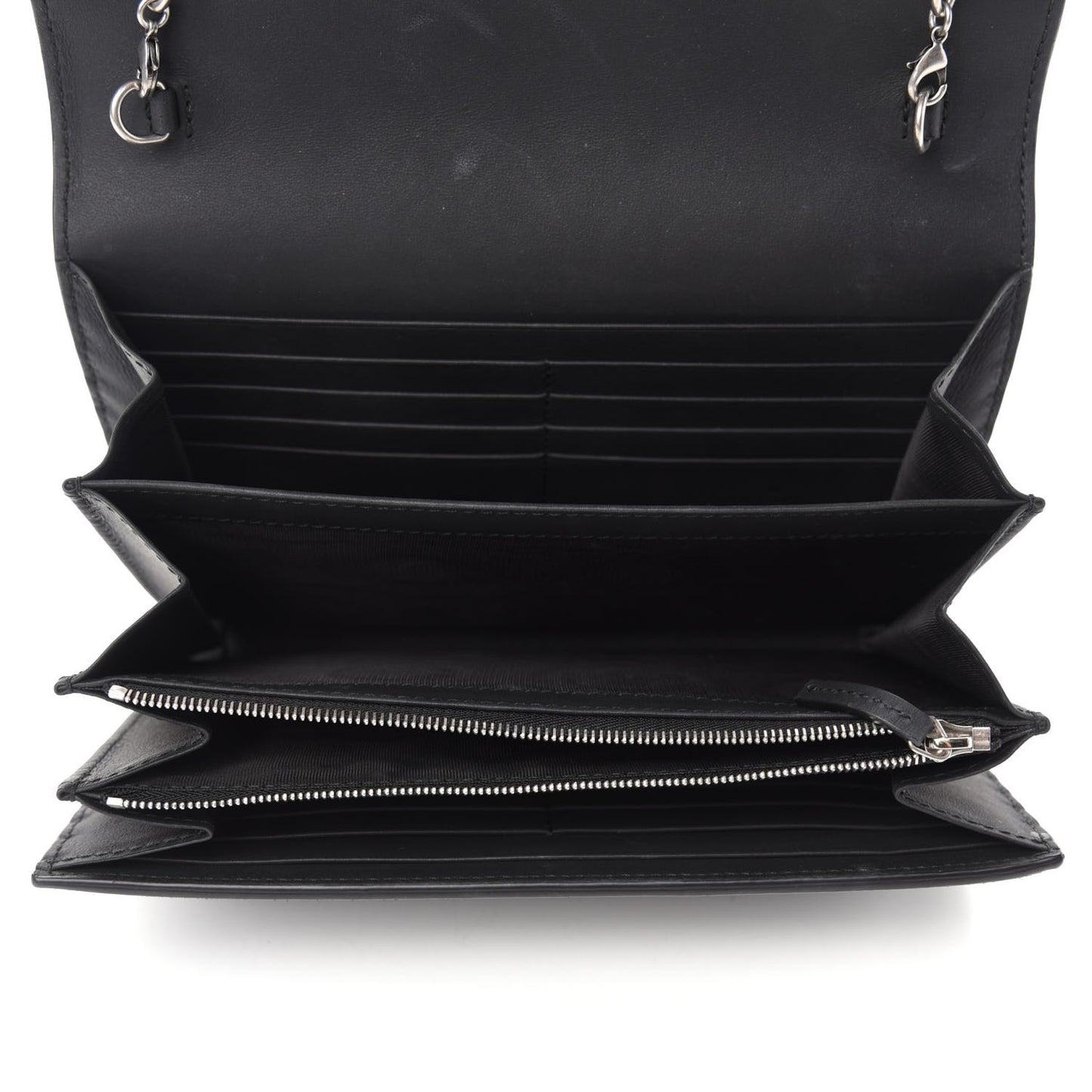 Suede Mini Dionysus Chain Wallet Black