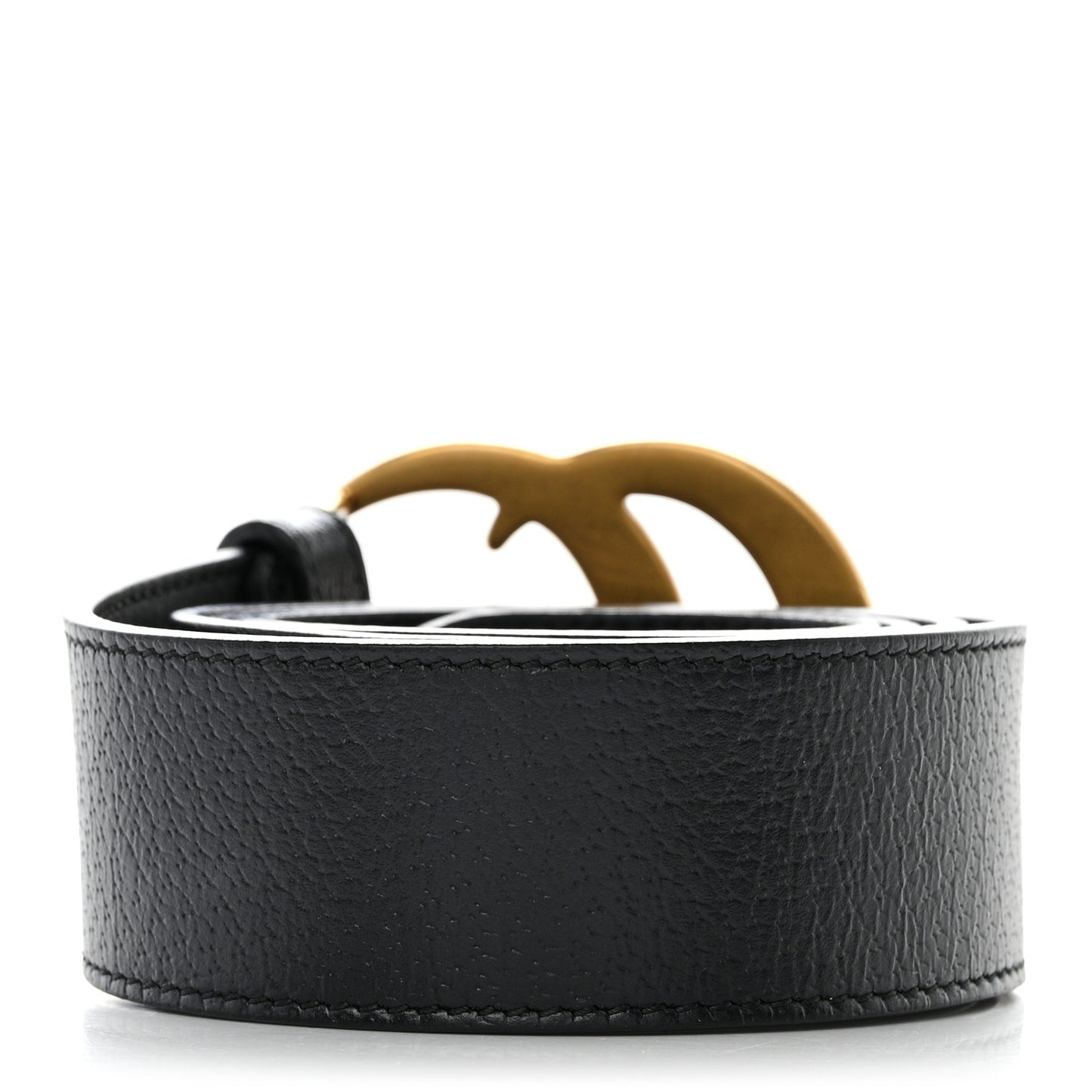 Textured Dollar Calfskin Double G 40mm Belt 90 36 Black