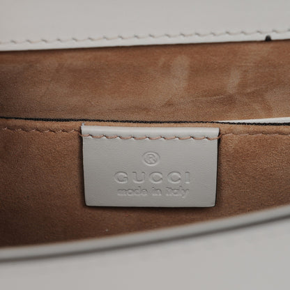 Gucci Calfskin Mini Sylvie Top Handle Bag White 6 of 7