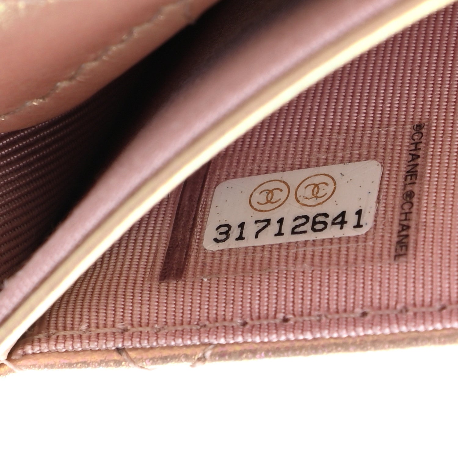 Chanel Iridescent Calfskin Quilted Flap Card Holder Wallet Pink 7 of 8