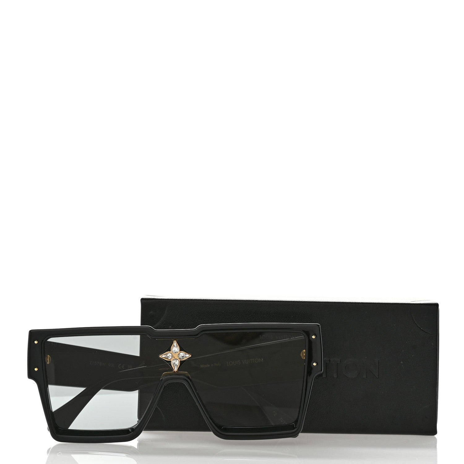 Louis Vuitton Acetate Swarovski Crystal Cyclone Sunglasses Z1578W Black 9 of 9