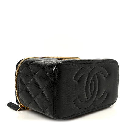 Chanel Grained Lambskin Quilted Small Vanity Case With Chain Black 4 of 11