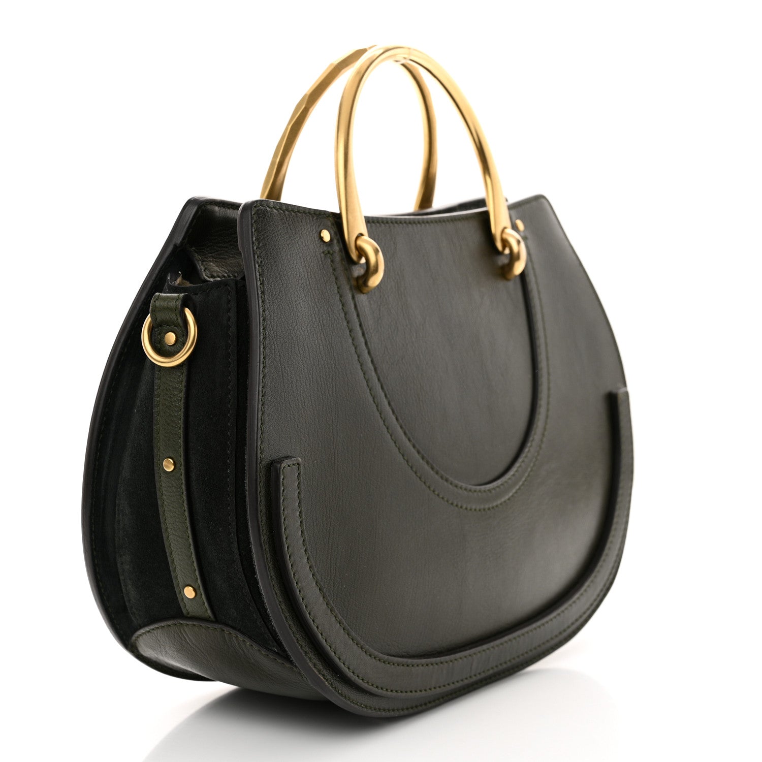 Chloe Calfskin Suede Medium Pixie Shoulder Bag Intense Green 3 of 11