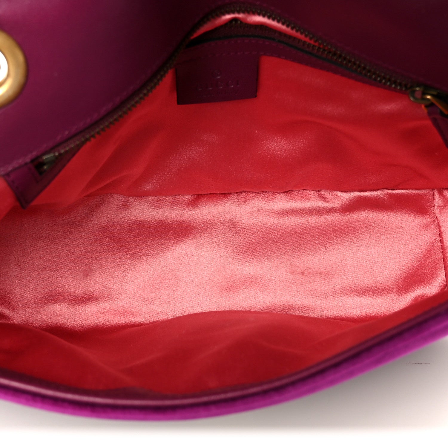 Gucci Velvet Matelasse Small GG Marmont Shoulder Bag Fuchsia Violet Cyclamen 5 of 11