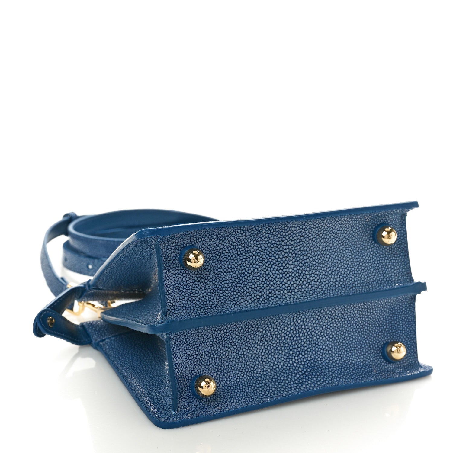 Fendi Stingray Shiny Nappa Petite Peekaboo I SEE U Satchel Mirto 4 of 10