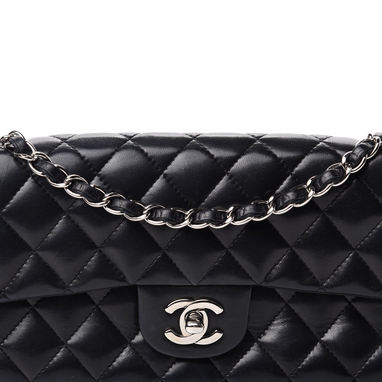 Chanel Lambskin Quilted East West Flap Black 12 of 12