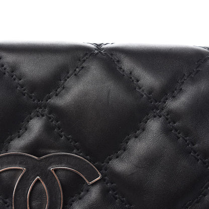 Chanel Calfskin Double Stitch Large Hamptons Flap Bag Black 15 of 16