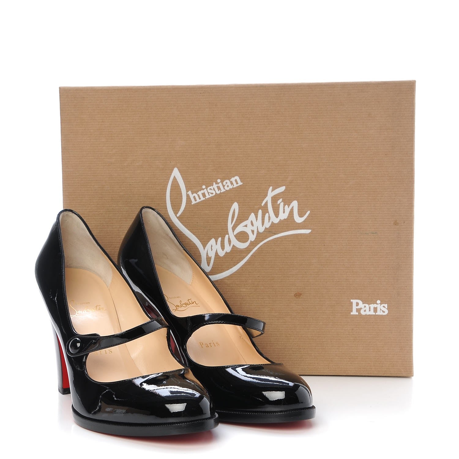 Christian Louboutin Patent Top Street 85 Mary Jane Pumps 40 Black