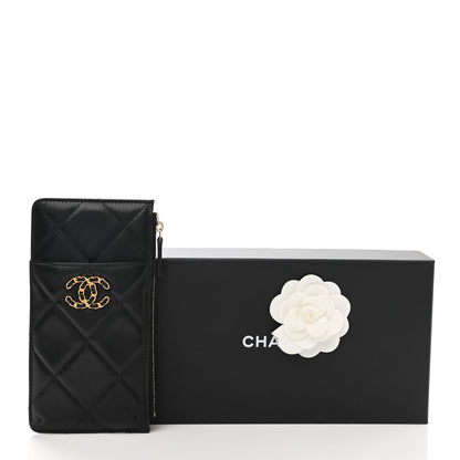 Chanel Lambskin Quilted Chanel 19 Phone and Card Holder Black 8 of 8