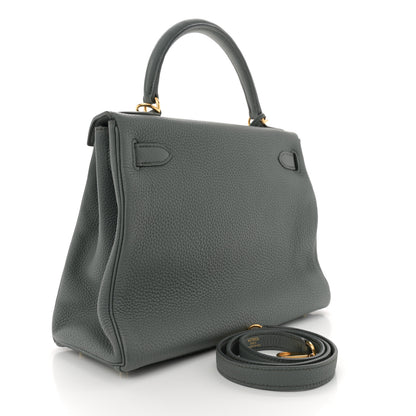 Hermes Togo Kelly Retourne 28 Vert Amande 3 of 12