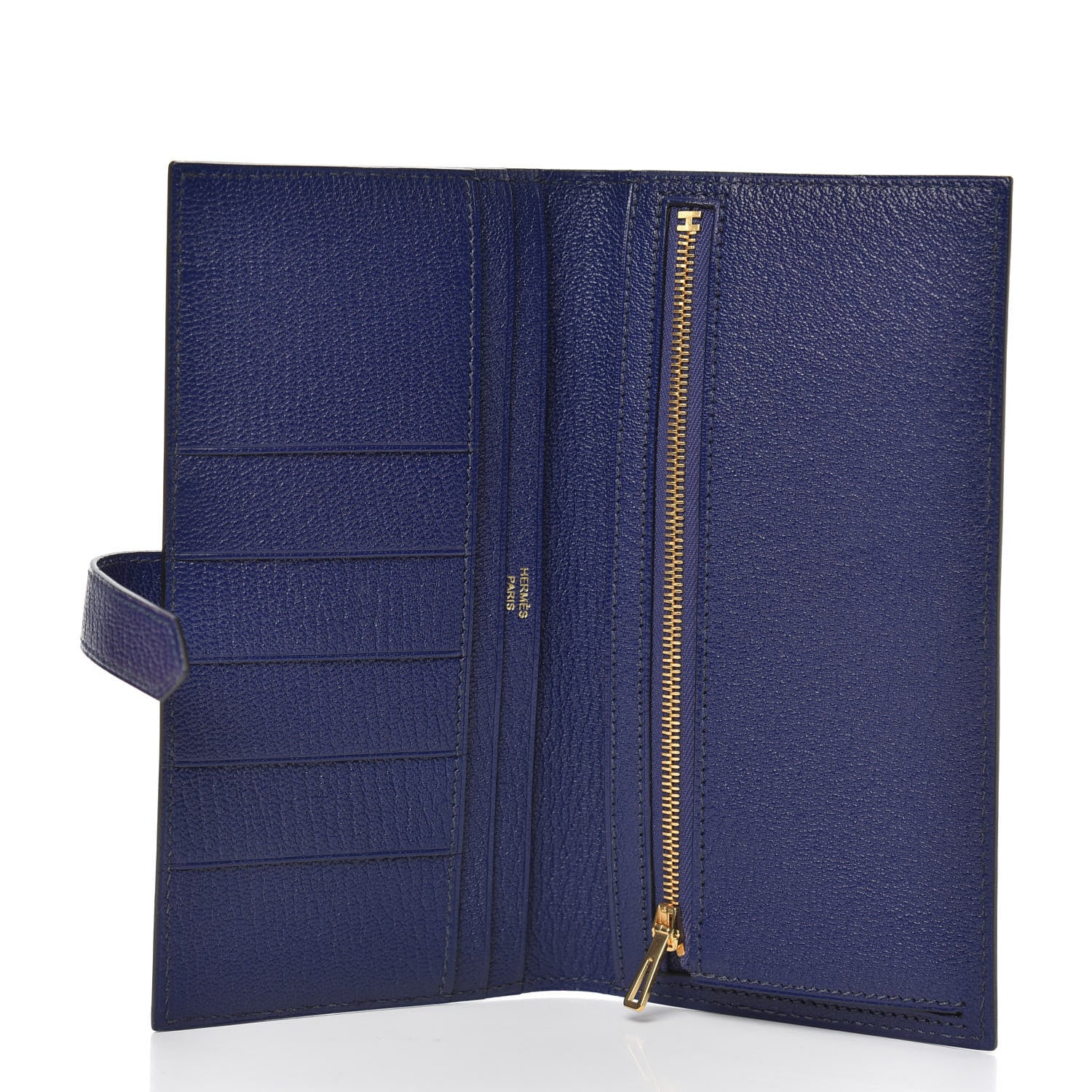 Hermes Chevre Mysore Bearn Gusset Wallet Bleu Encre 5 of 10