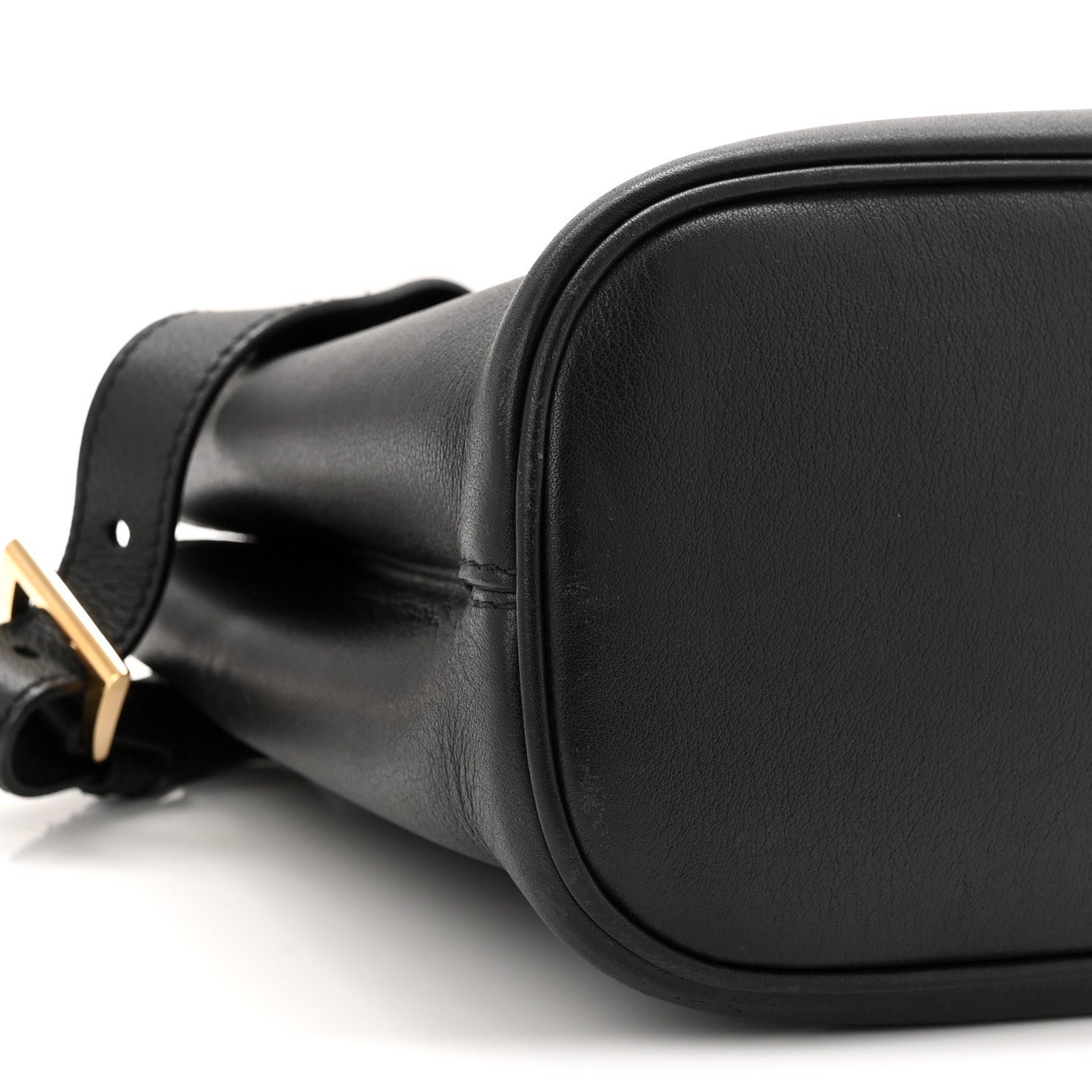 Prada Soft Grain Calfskin Small Double Belt Tote Black 8 of 12