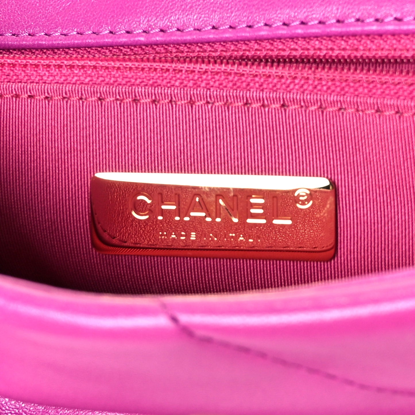 Lambskin Quilted Medium Chanel 19 Flap Purple