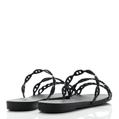 Hermes TPU Rivage Sandals 36 Black 4 of 8