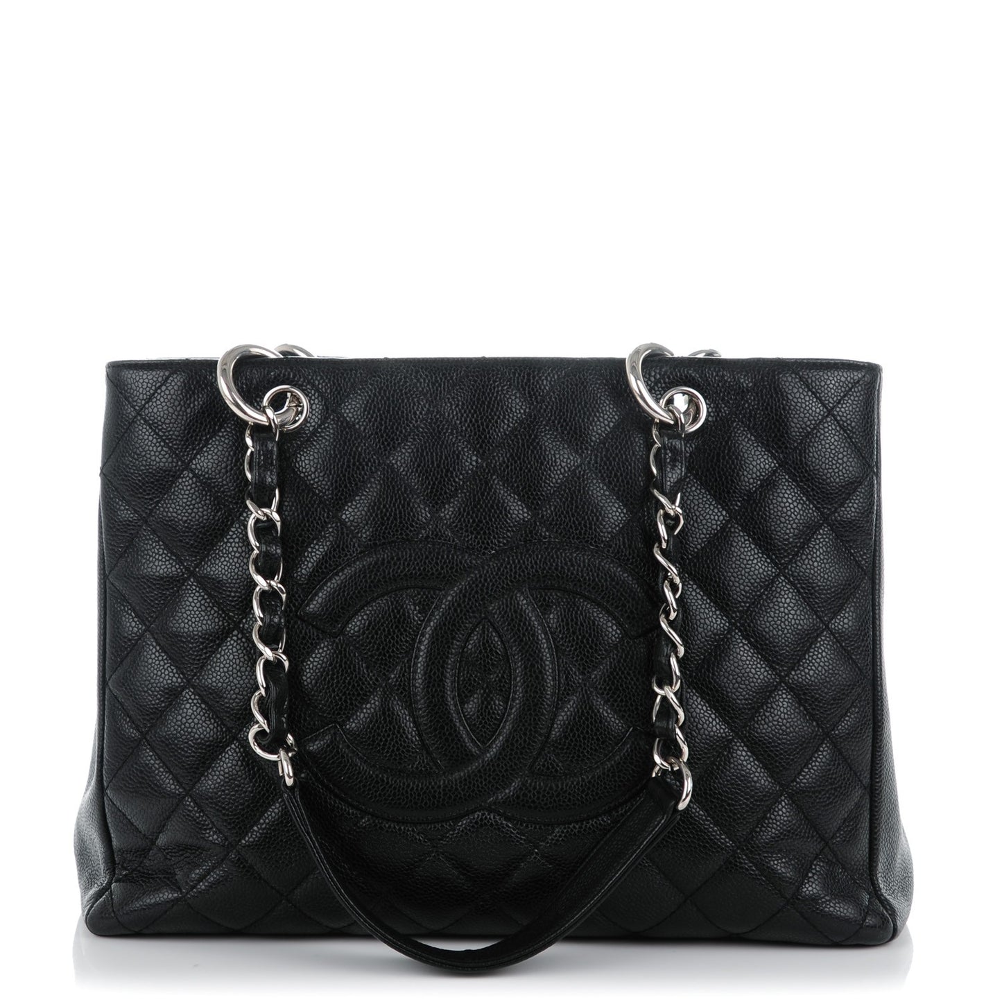 Caviar Quilted Grand Shopping Tote GST Black