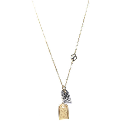 Louis Vuitton Nanogram Name Tag Necklace Gold 1 of 5