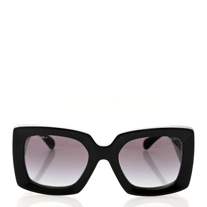 Chanel Acetate Rectangle Sunglasses 5435 Black 2 of 8