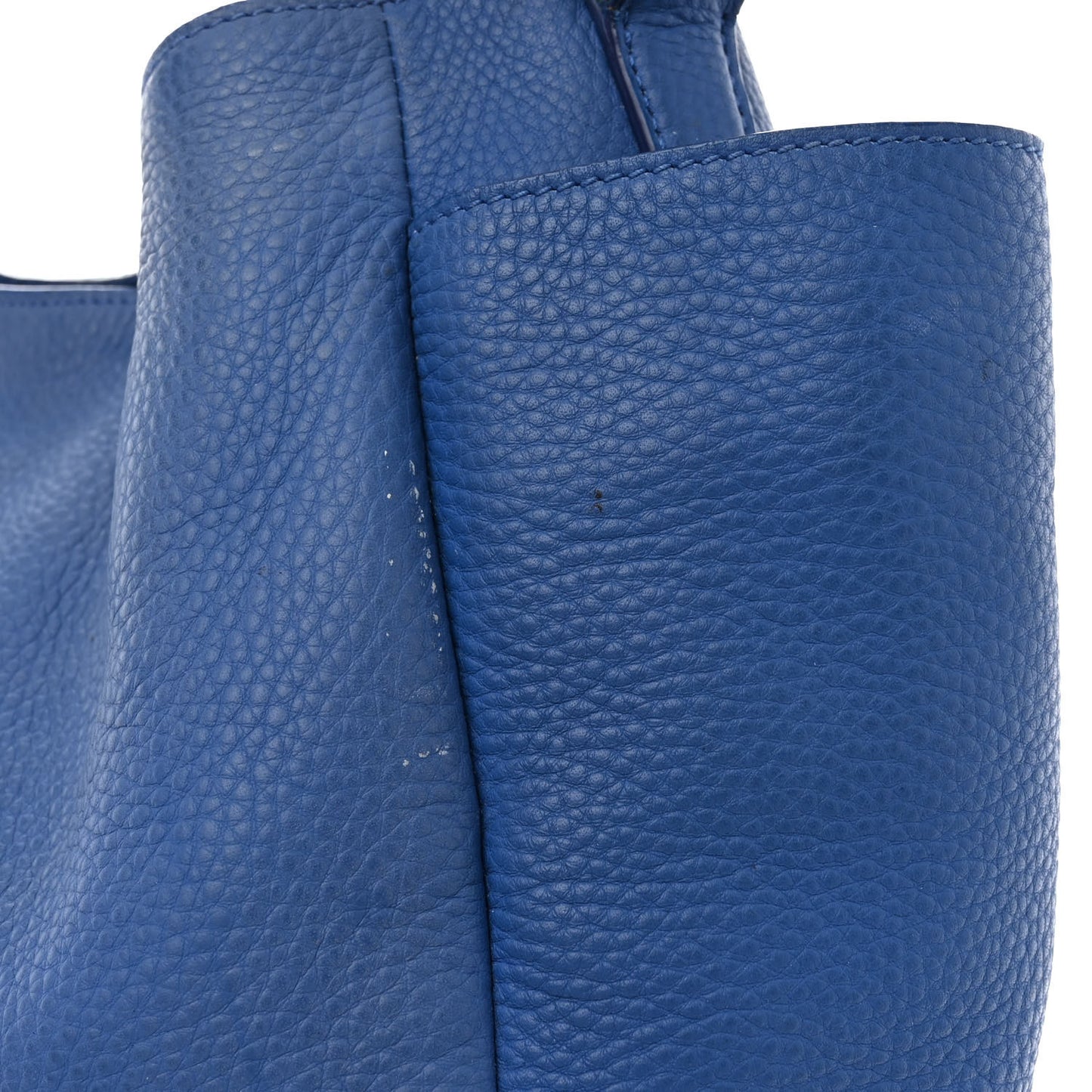 Vitello Daino Side Pocket Hobo Azzurro