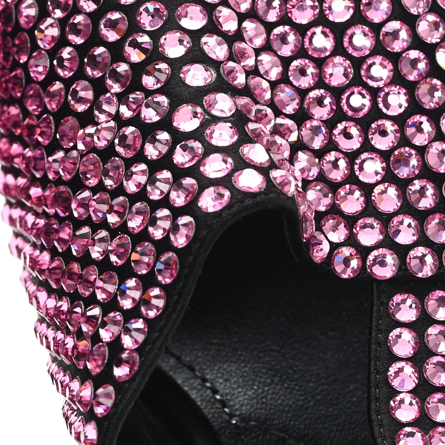 Satin Crystal Ankle Wrap 105mm Sandals 38 Rosa