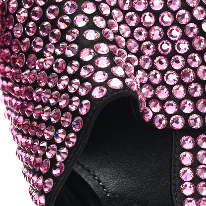 Prada Satin Crystal Ankle Wrap 105mm Sandals 38 Rosa 9 of 9