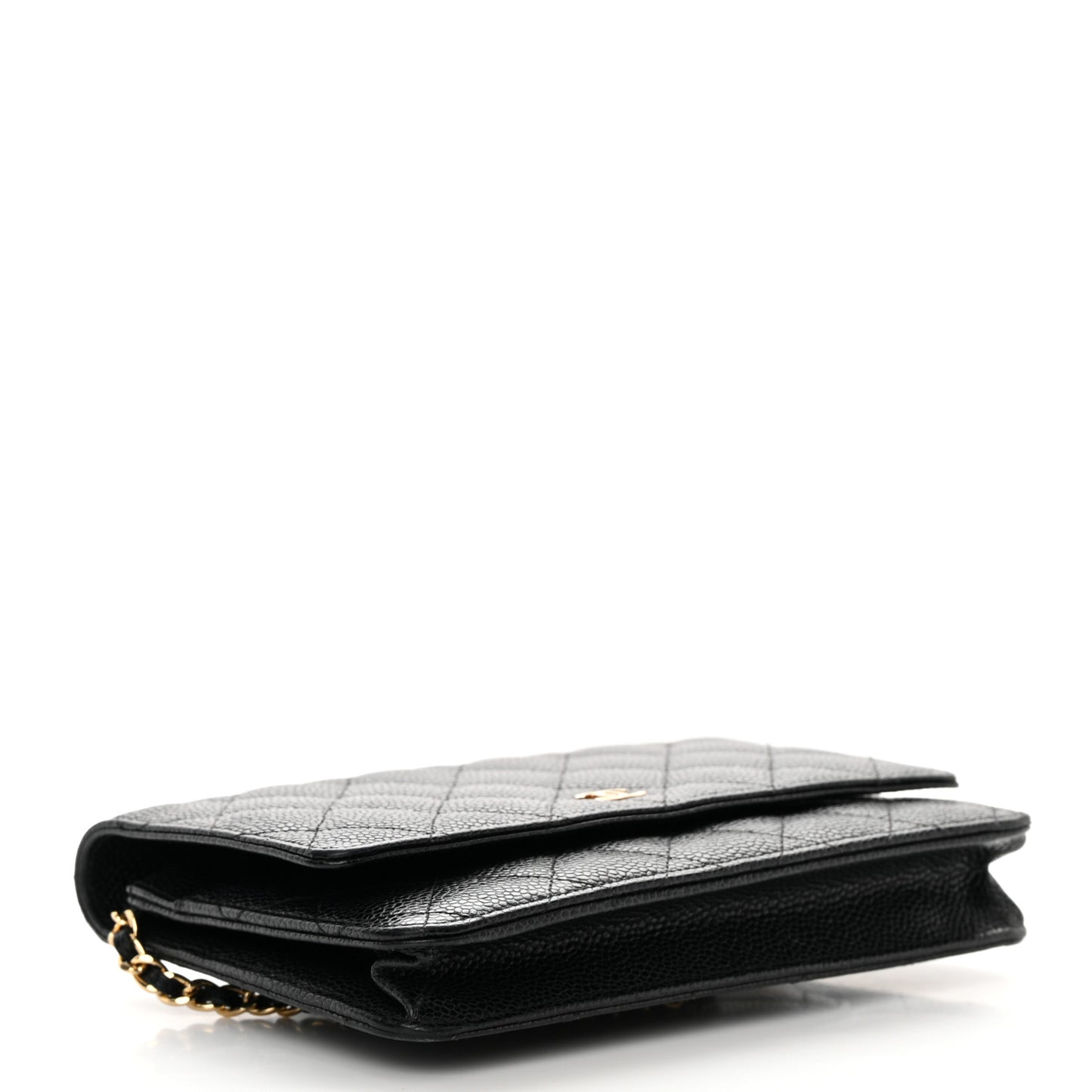 Caviar Quilted Wallet on Chain WOC Black