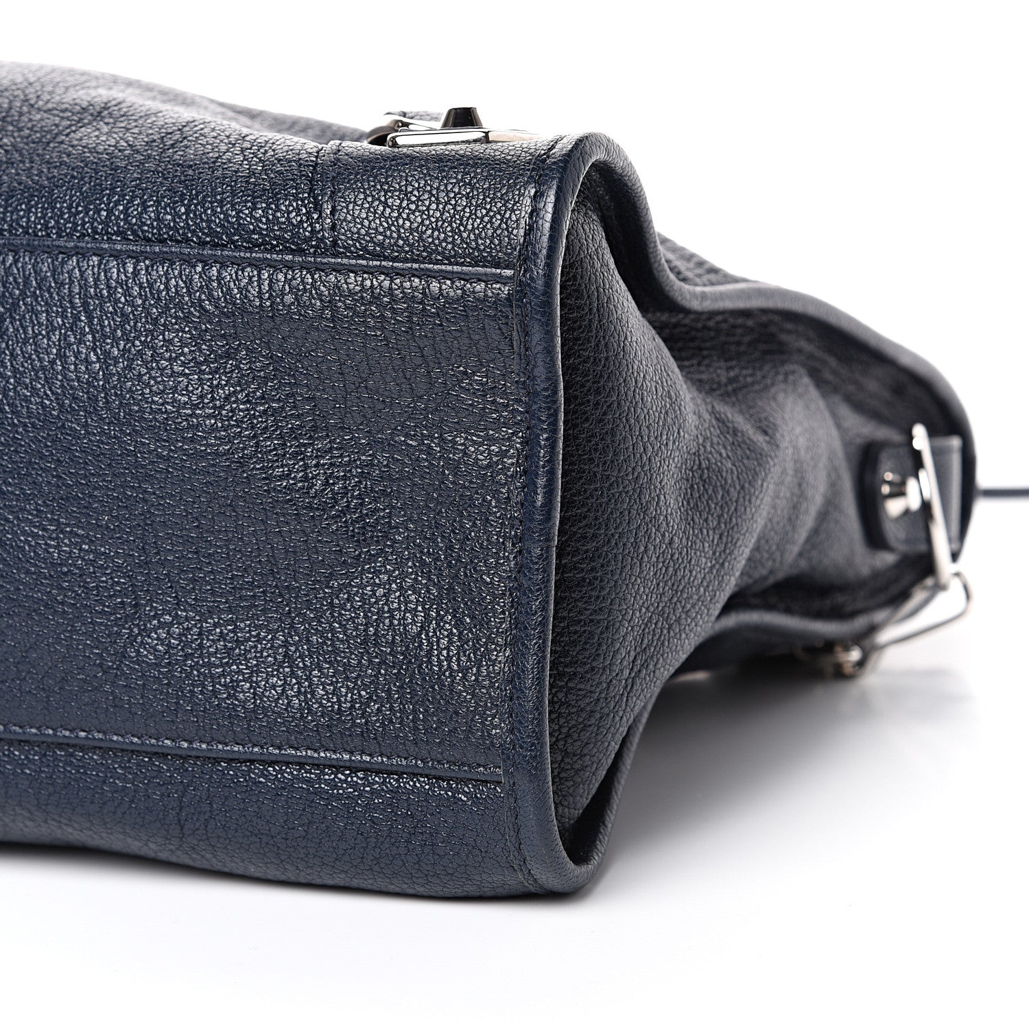 Balenciaga Chevre Silver Metallic Edge Hardware City Bleu Nuit Dark Sea 9 of 10