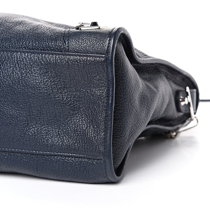 Balenciaga Chevre Silver Metallic Edge Hardware City Bleu Nuit Dark Sea 9 of 10