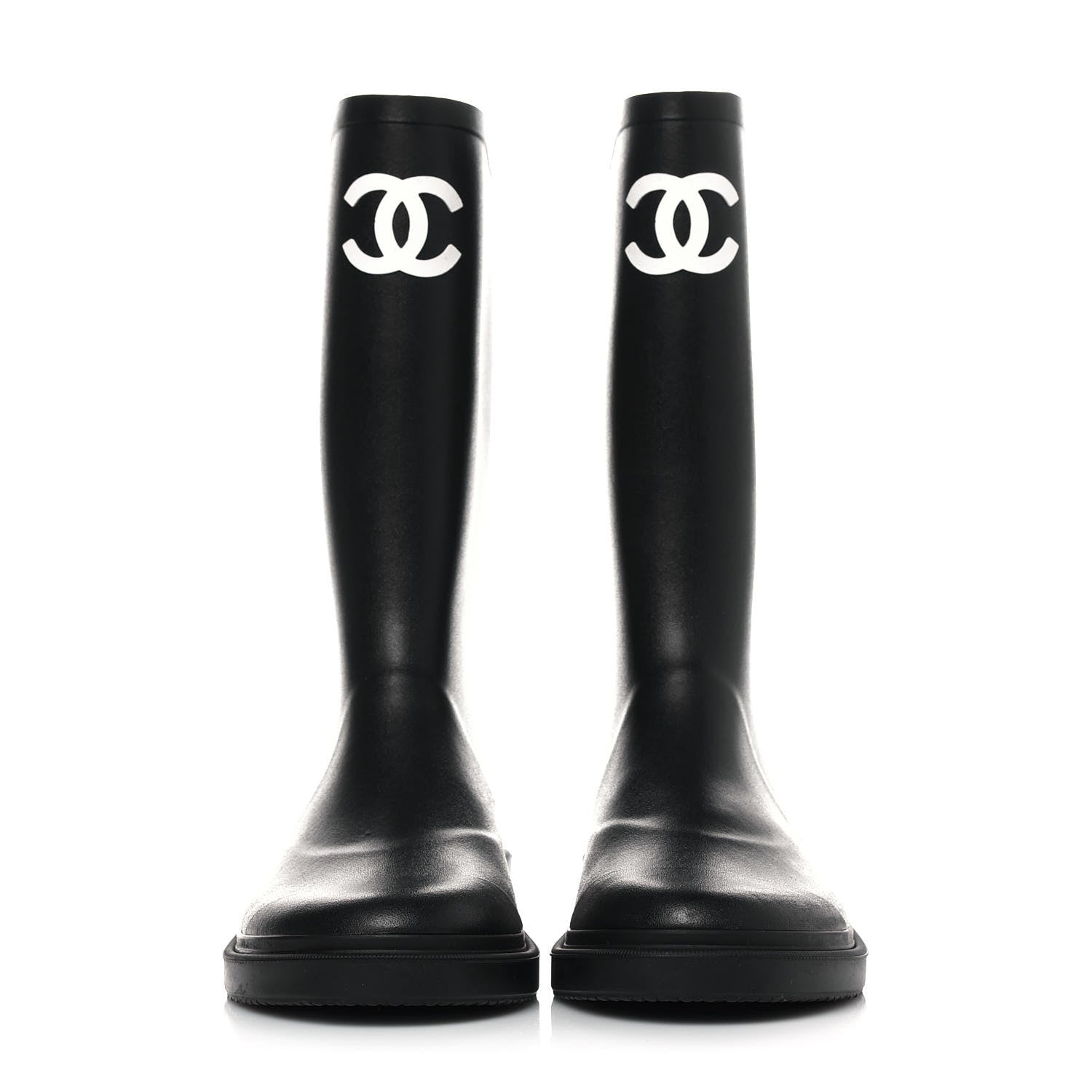 Chanel Caoutchouk CC High Boots 40 Black 2 of 8
