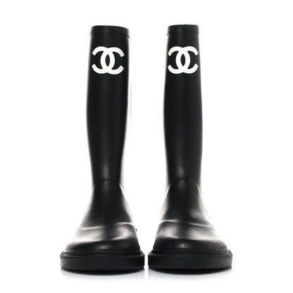 Chanel Caoutchouk CC High Boots 40 Black 2 of 8