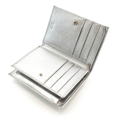Prada Saffiano Metal Bi-Fold Wallet Cromo 5 of 8