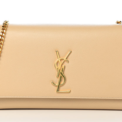 Saint Laurent Grain De Poudre Medium Monogram Kate Satchel Nude Powder 9 of 9