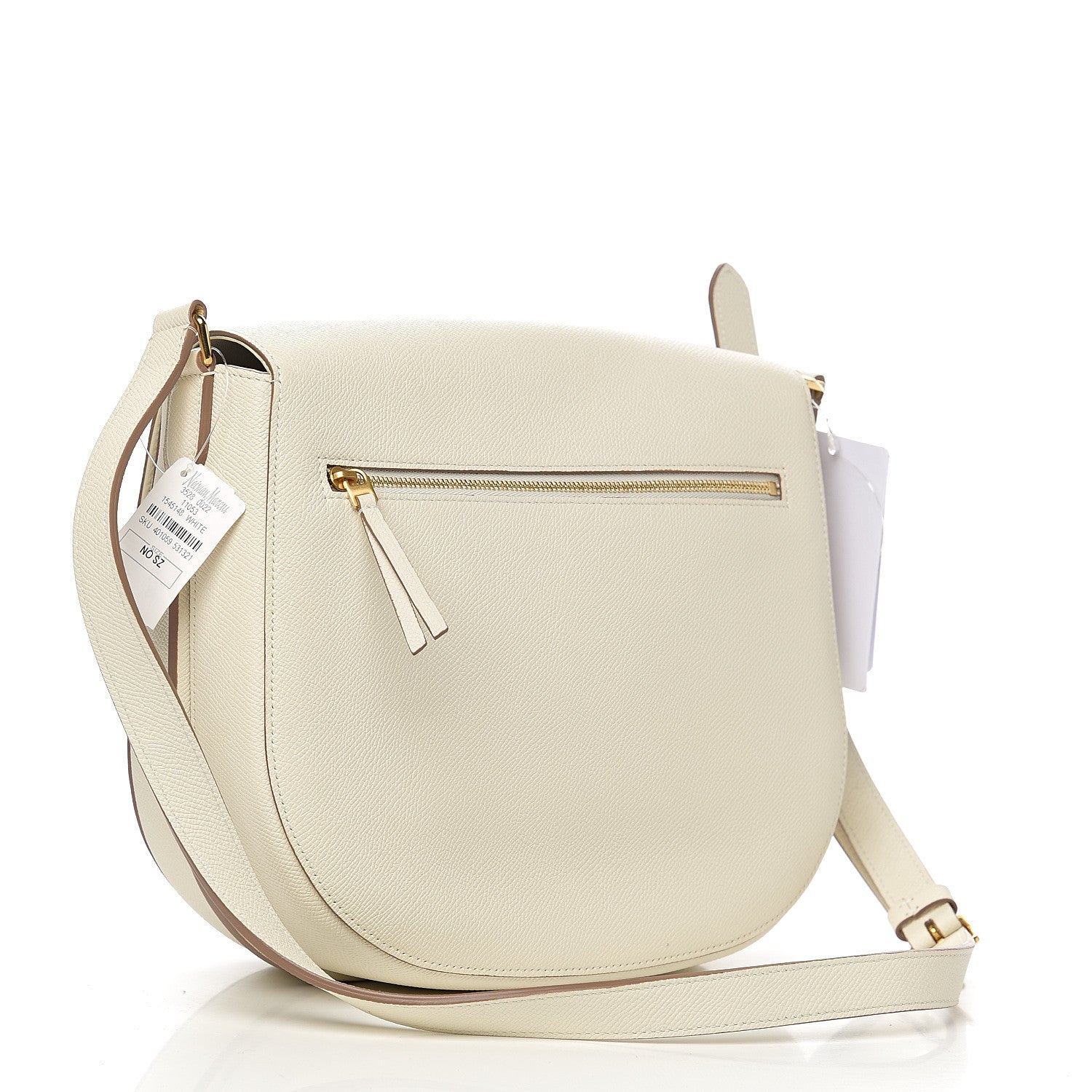 Celine Grained Calfskin Medium Trotteur White 2 of 9
