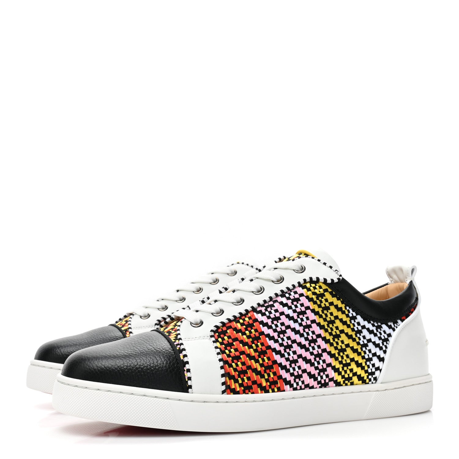 Christian Louboutin Nappa Raphia Bistrot Mens Louis Junior Orlato Flat Sneakers 44 Multicolor 3 of 10