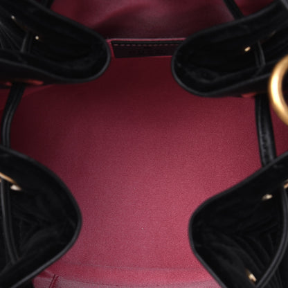 Gucci Velvet Matelasse GG Marmont Bucket Bag Black 6 of 15