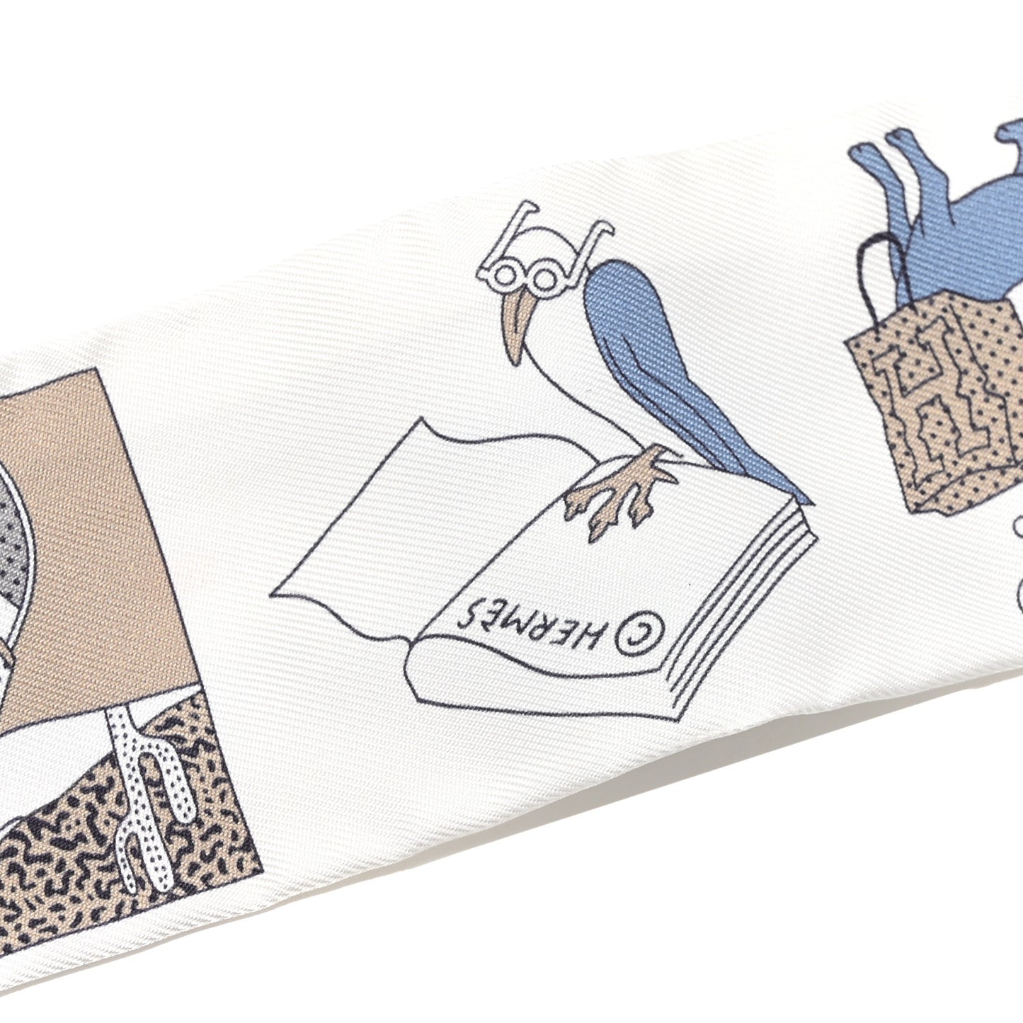 Silk A Vos Crayons Twilly White Gris Bleu Jean