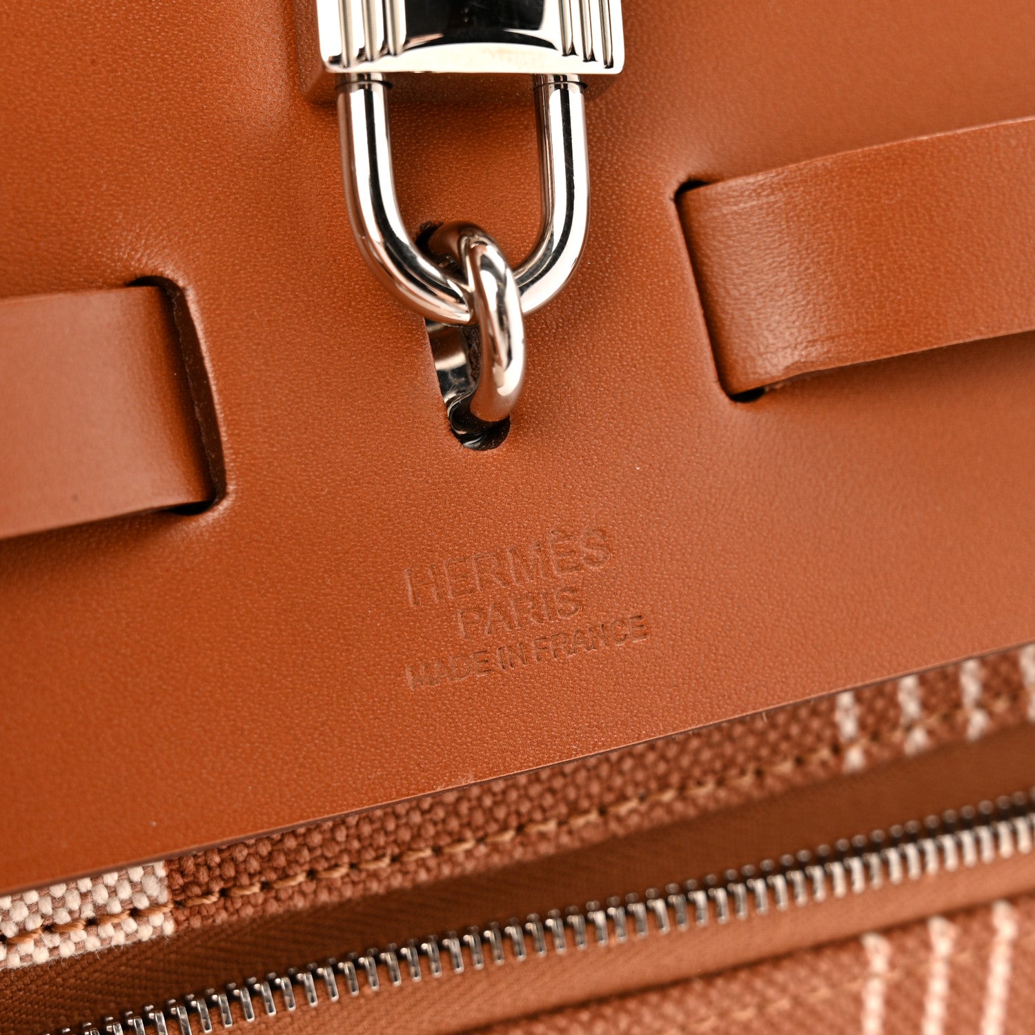 Hermes Vache Hunter Toile H Vibration Herbag Zip 39 MM Fauve Ecru Beige 7 of 14