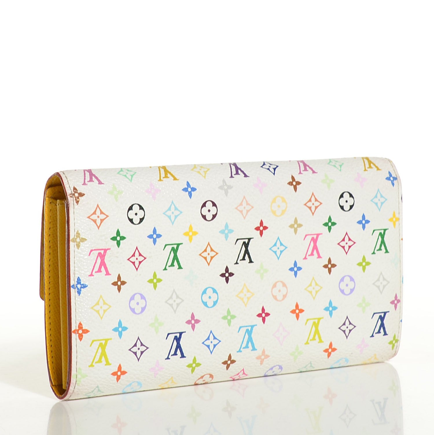Louis Vuitton Monogram Multicolor Sarah Wallet White Citron 3 of 8