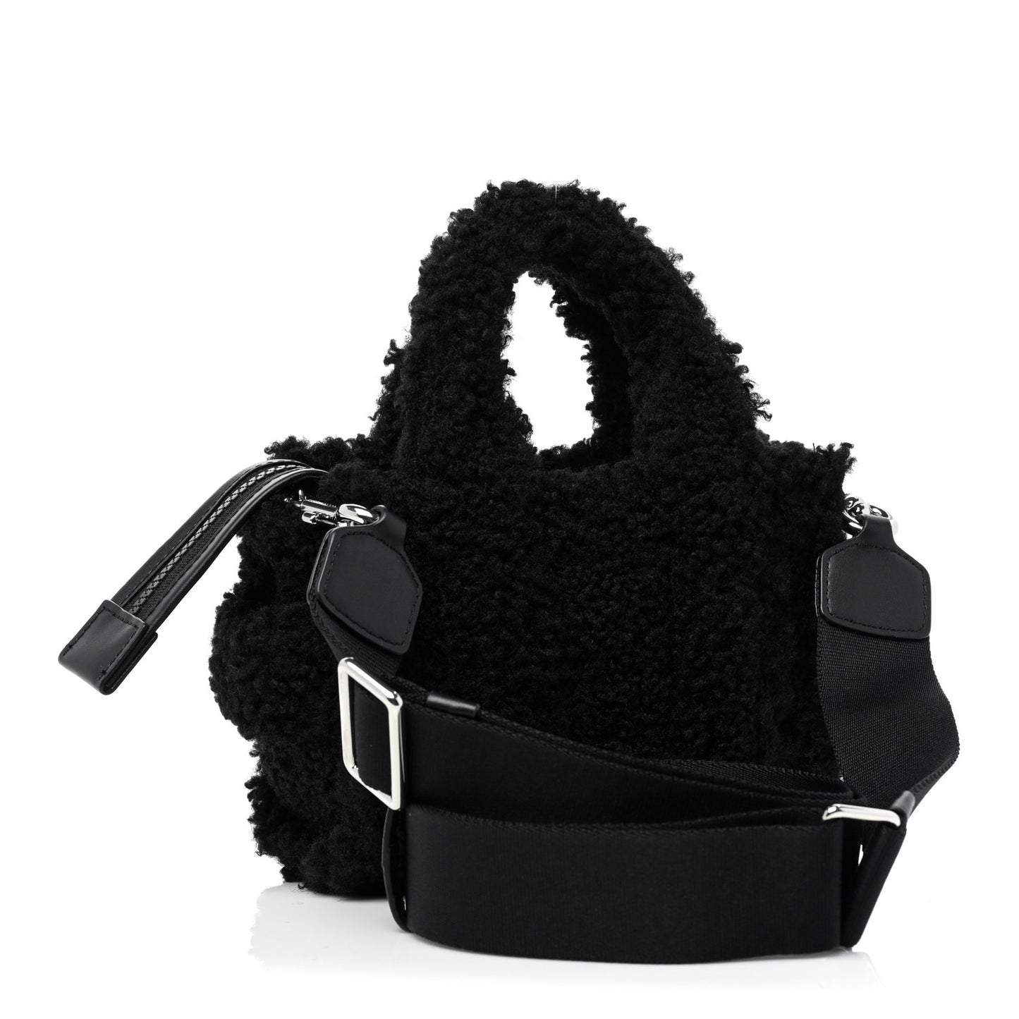 Polyester Cotton Mini The Teddy Traveler Tote Bag Black